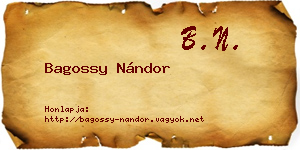 Bagossy Nándor névjegykártya