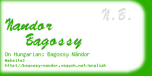 nandor bagossy business card